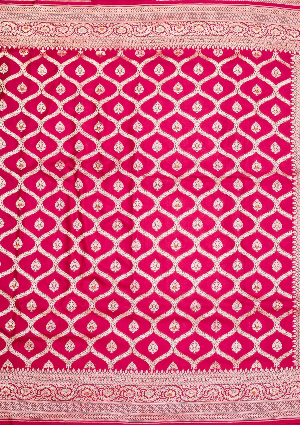Rani Pink Zariwork Pure Silk Saree