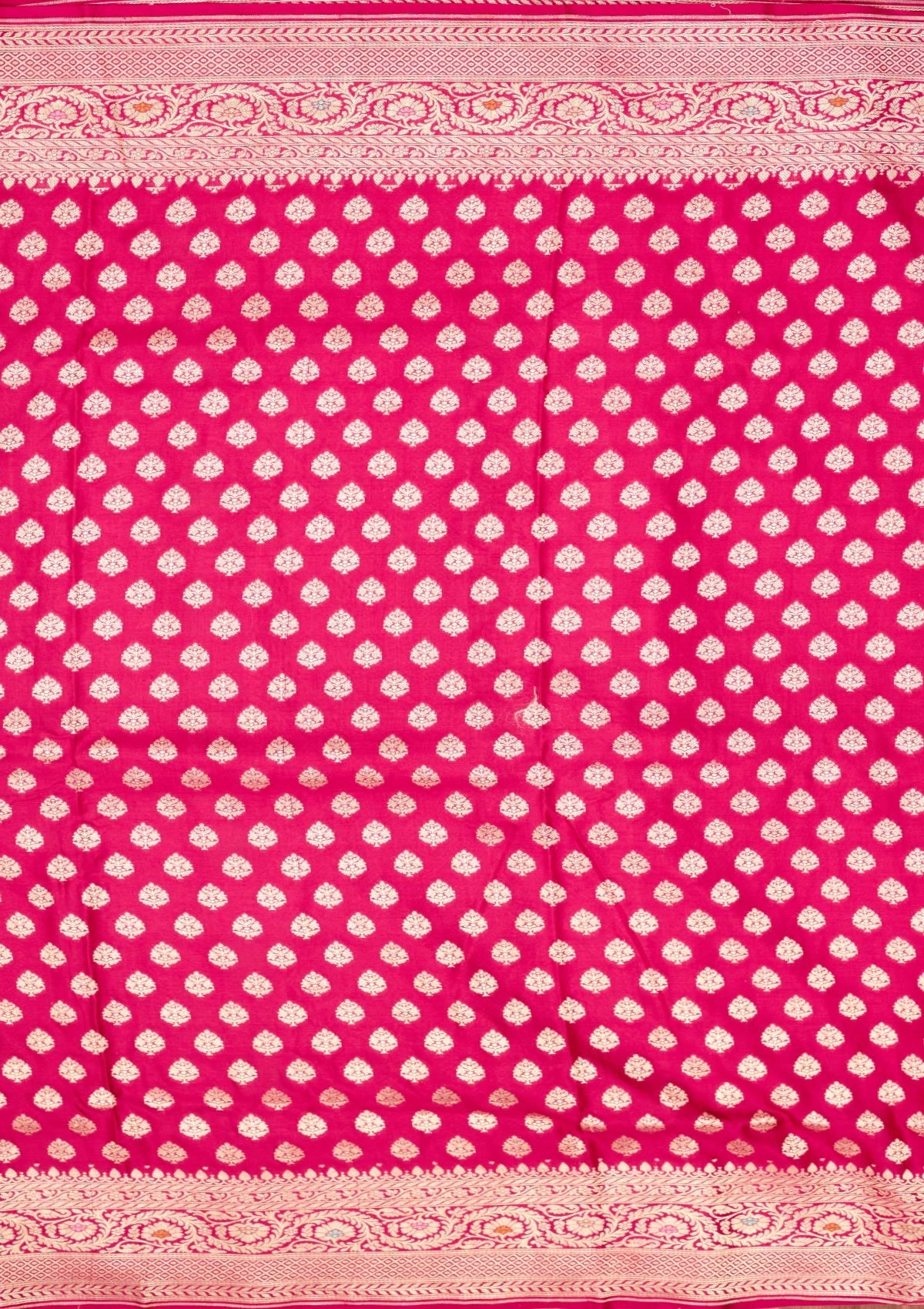 Rani Pink Zariwork Pure Silk Saree