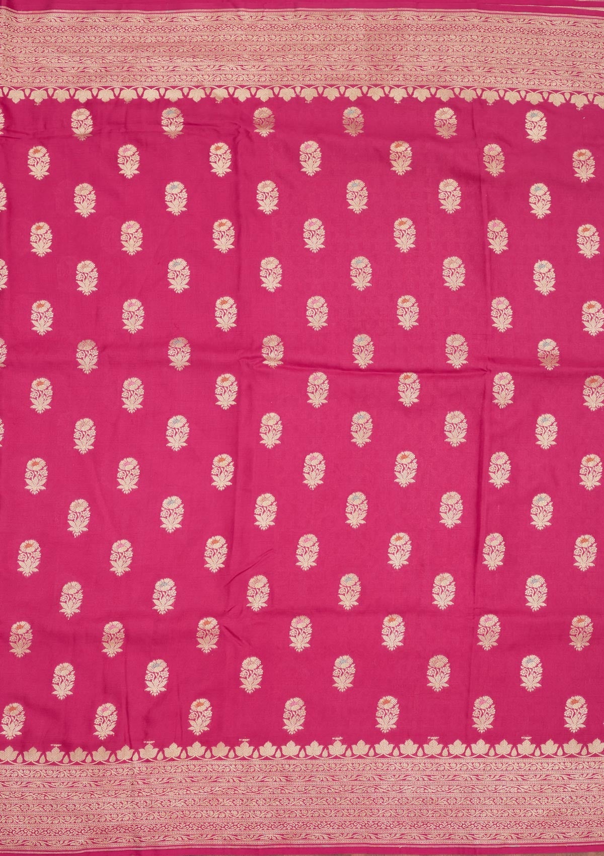 Rani Pink Zariwork Pure Silk Saree