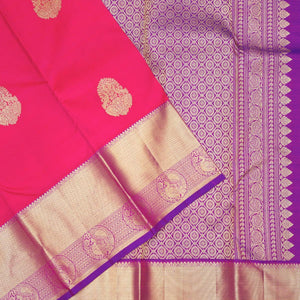 Rani Pink Zariwork Pure Silk Saree