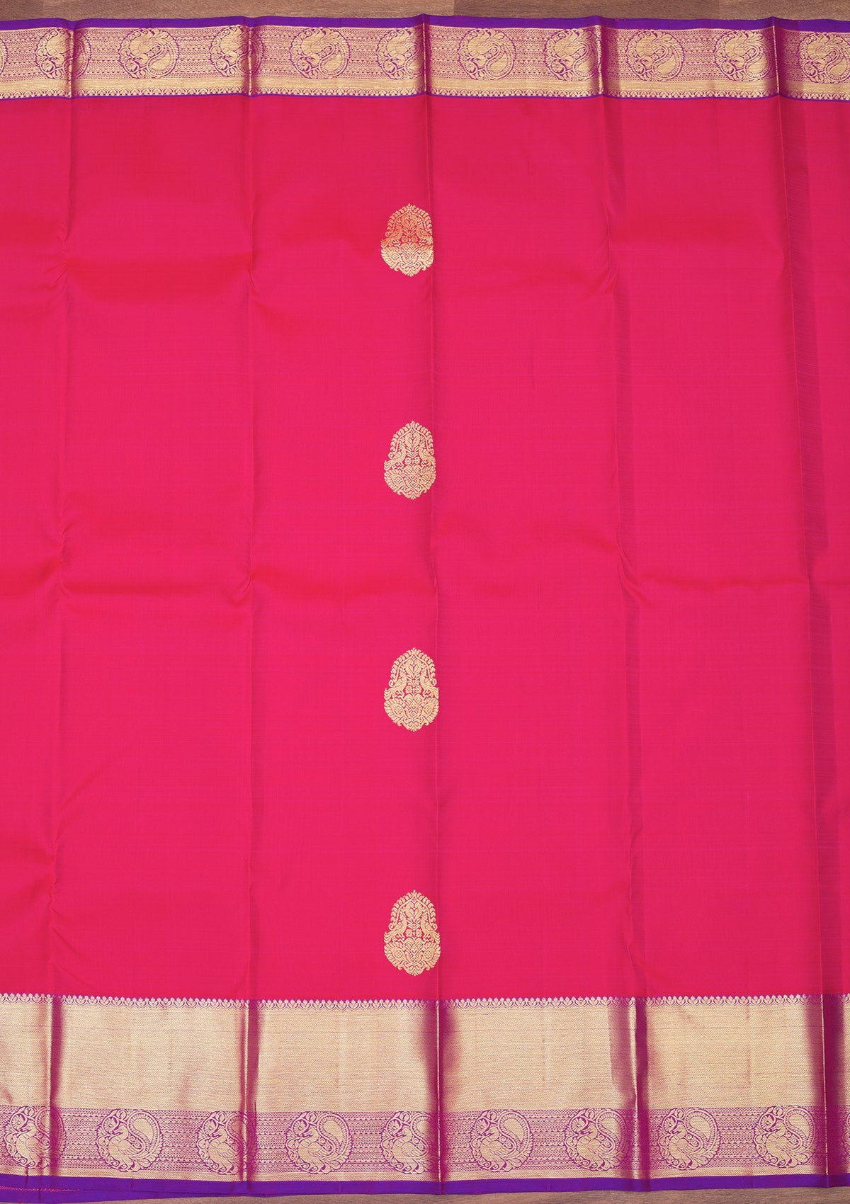 Rani Pink Zariwork Pure Silk Saree