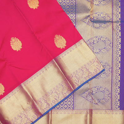 Rani Pink Zariwork Pure Silk Saree