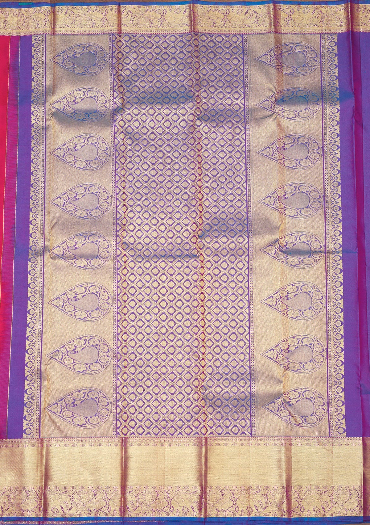 Rani Pink Zariwork Pure Silk Saree