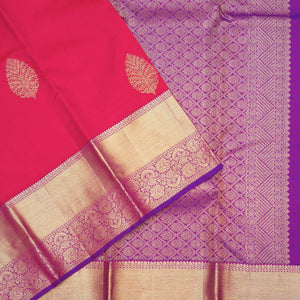 Rani Pink Zariwork Pure Silk Saree