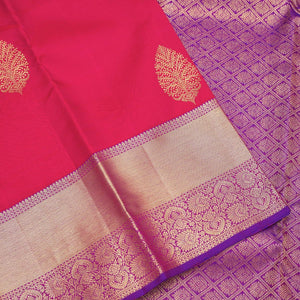 Rani Pink Zariwork Pure Silk Saree