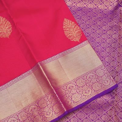 Rani Pink Zariwork Pure Silk Saree