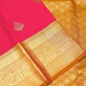 Rani Pink Zariwork Pure Silk Saree