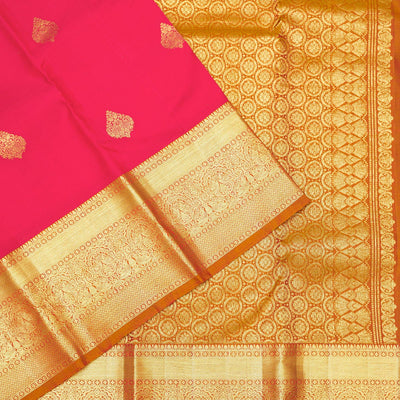Rani Pink Zariwork Pure Silk Saree
