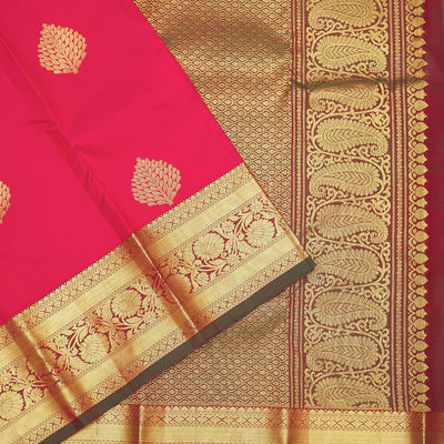 Rani Pink Zariwork Pure Silk Saree
