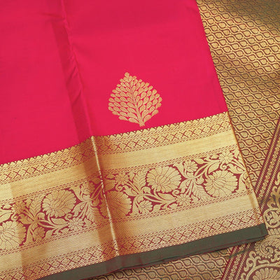 Rani Pink Zariwork Pure Silk Saree