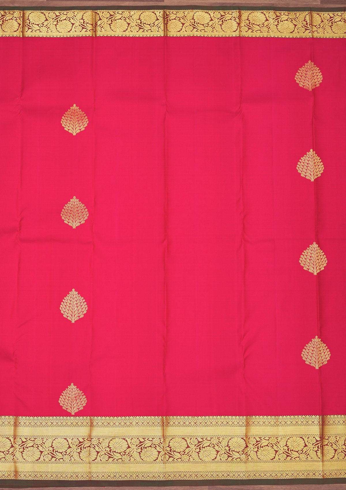 Rani Pink Zariwork Pure Silk Saree
