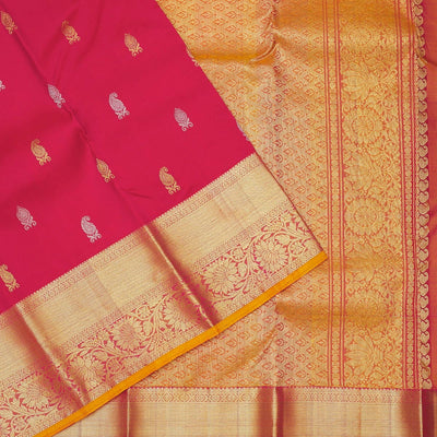 Rani Pink Zariwork Pure Silk Saree