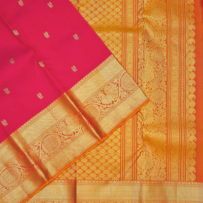 Rani Pink Zariwork Pure Silk Saree