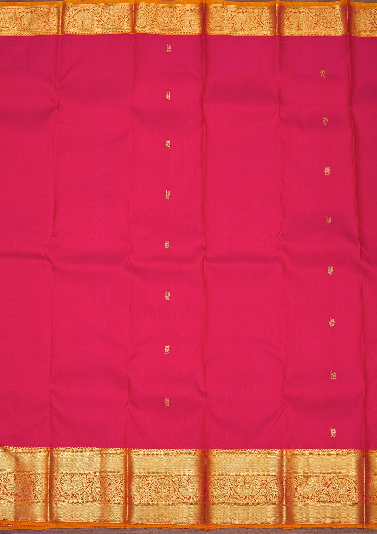 Rani Pink Zariwork Pure Silk Saree