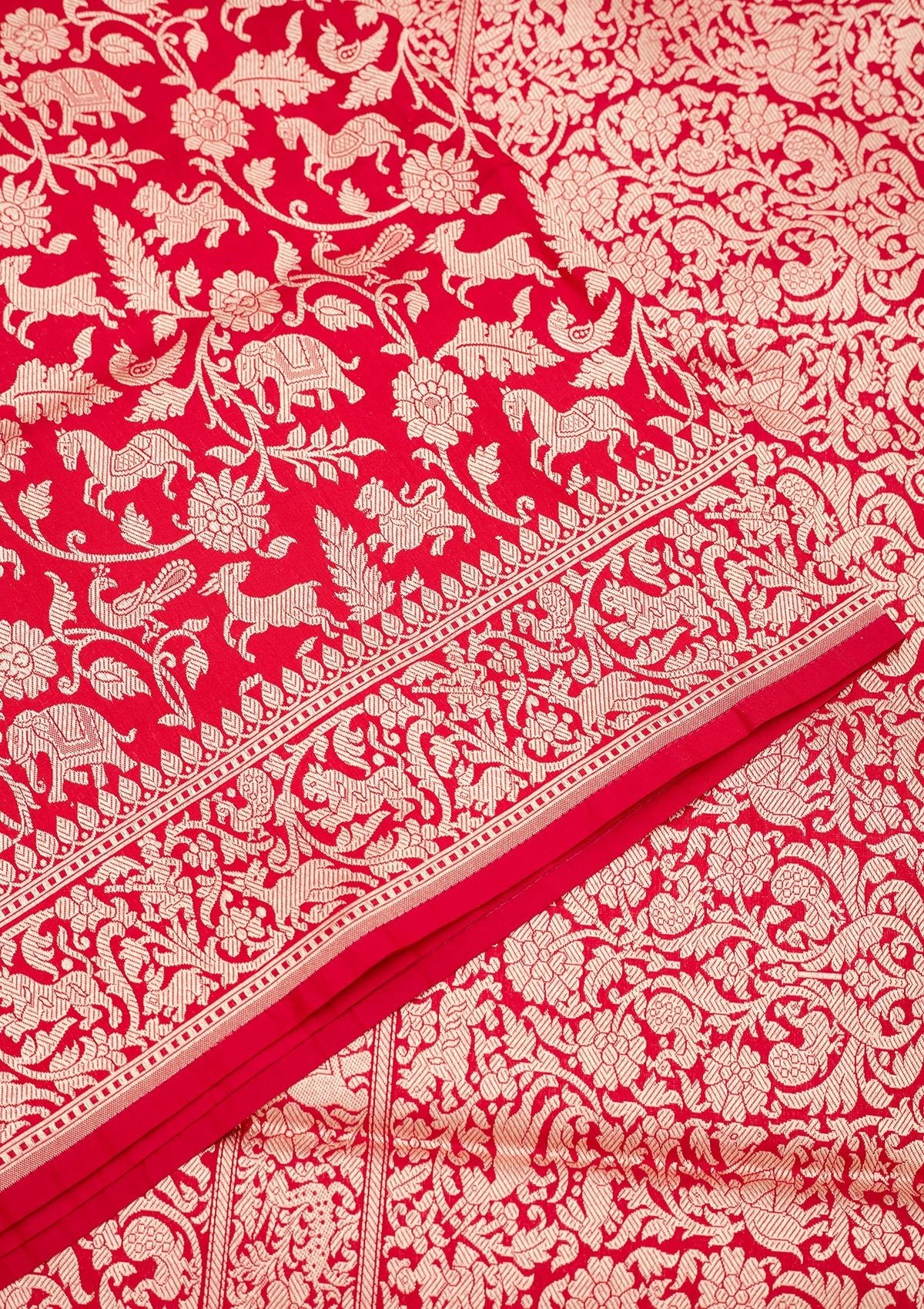 Rani Pink Zariwork Pure Silk Saree