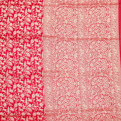 Rani Pink Zariwork Pure Silk Saree