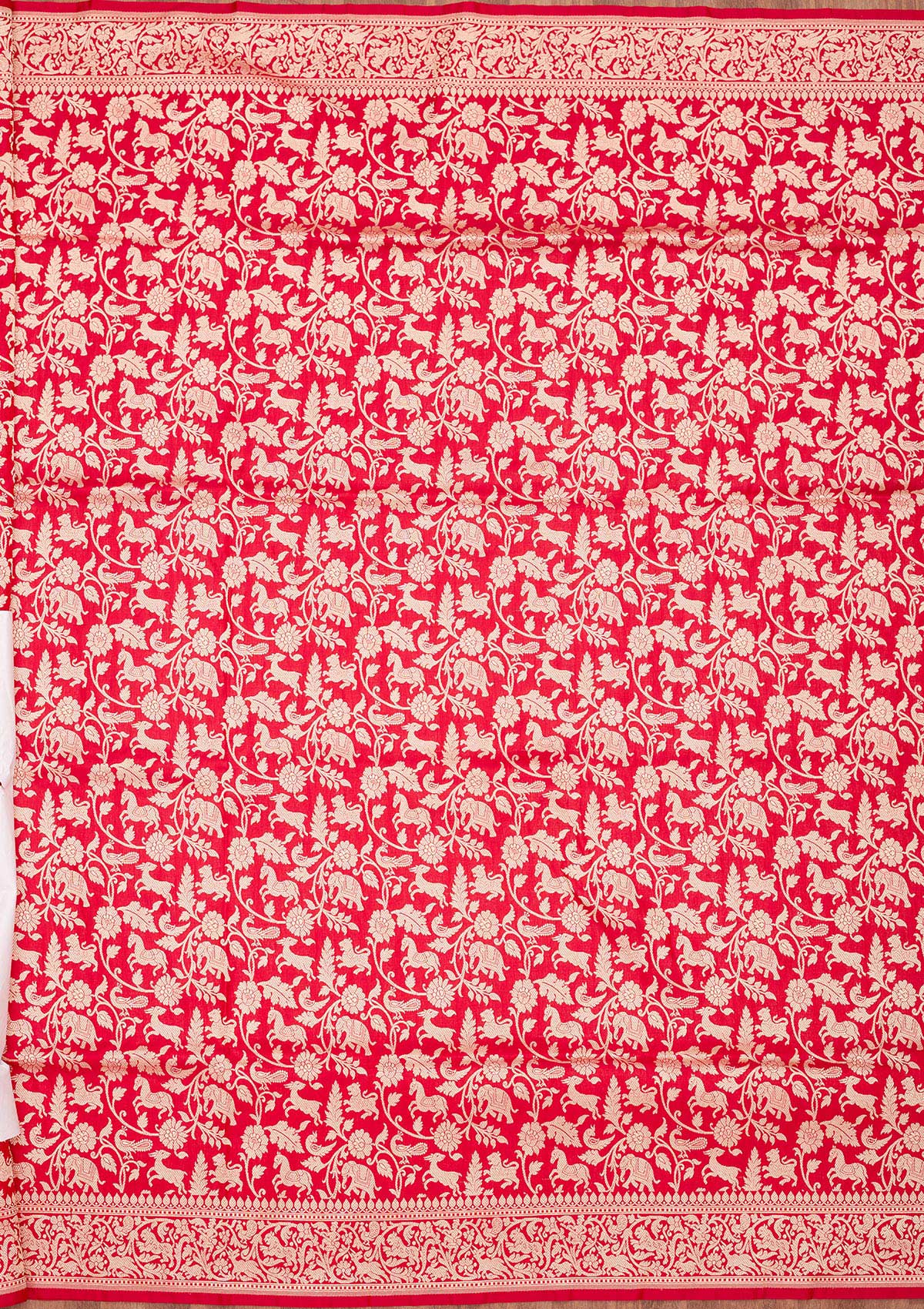 Rani Pink Zariwork Pure Silk Saree