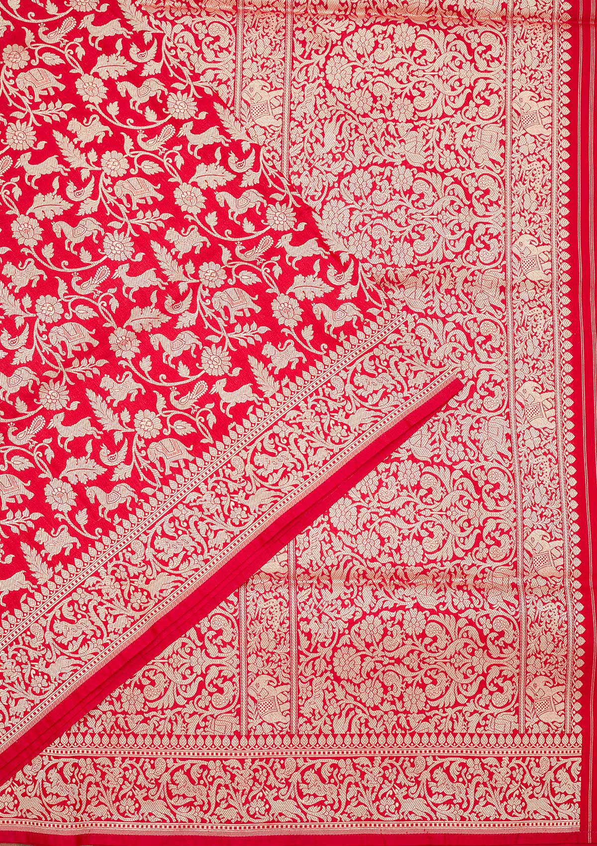 Rani Pink Zariwork Pure Silk Saree