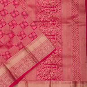 Rani Pink Zariwork Pure Silk Saree