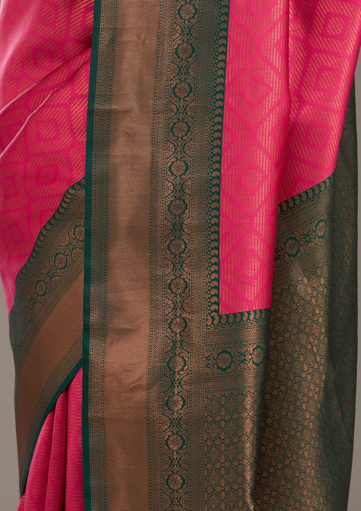 Rani Pink Zariwork Soft Silk Saree