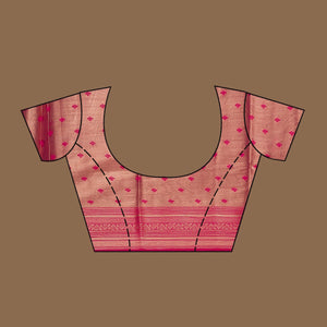 Rani Pink Zariwork Tissue Saree