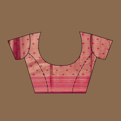 Rani Pink Zariwork Tissue Saree