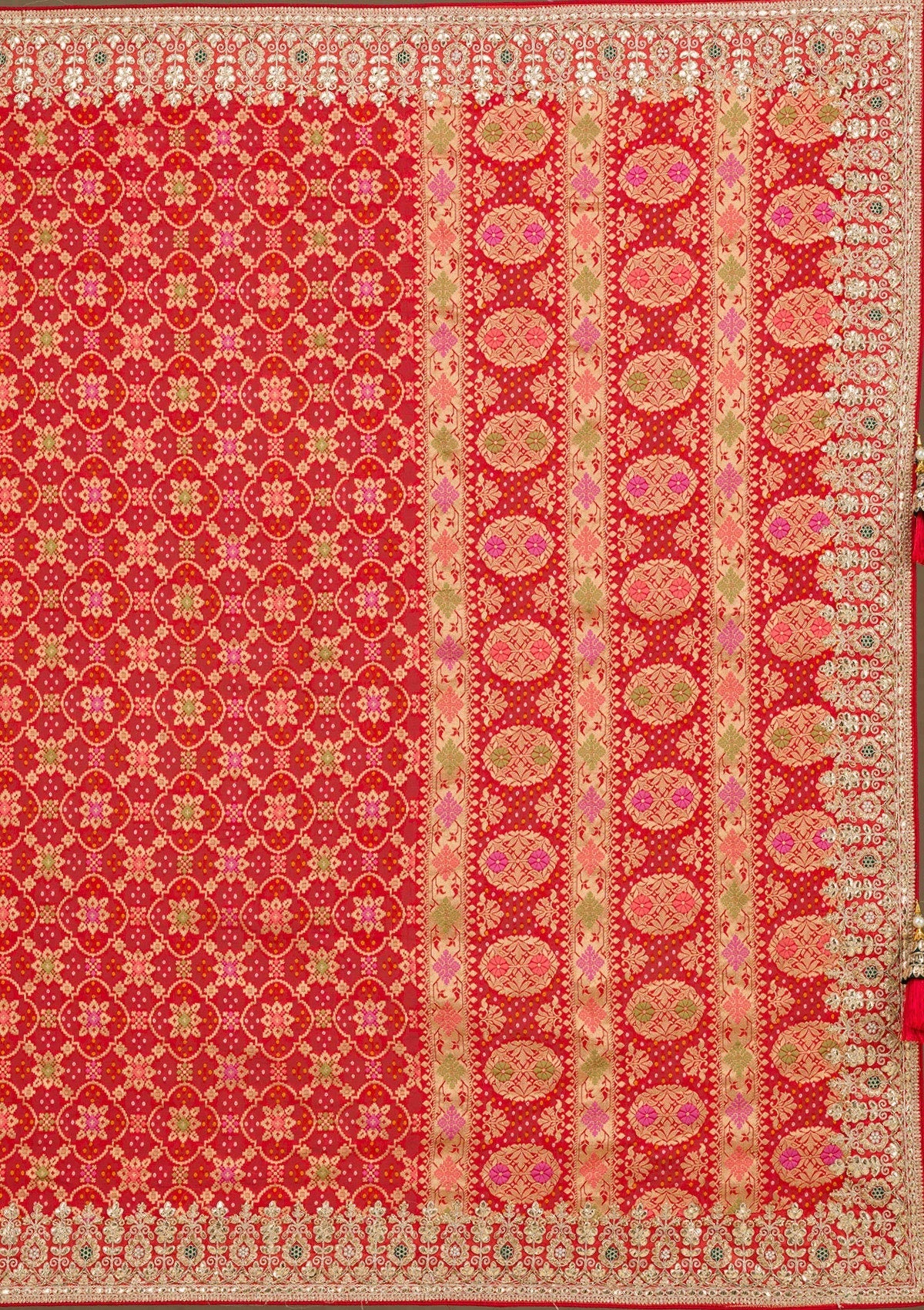 Red Gotapatti Chiffon Saree