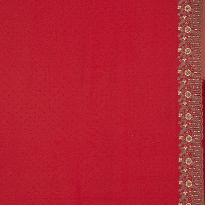 Red Zariwork Georgette Saree