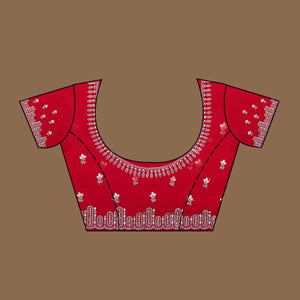 Red Zariwork Georgette Saree