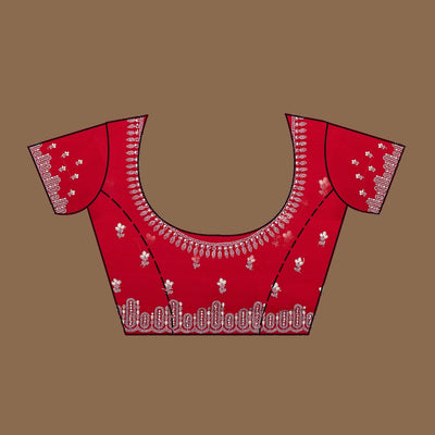Red Zariwork Georgette Saree