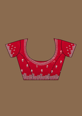 Red Zariwork Georgette Saree