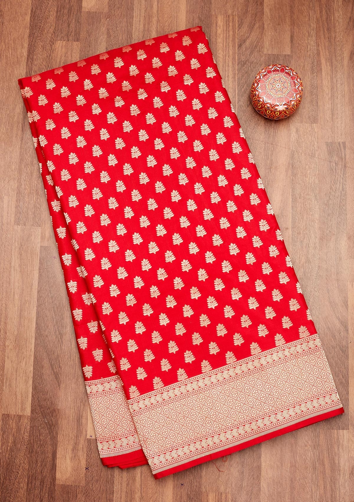 Red Zariwork Pure Silk Saree