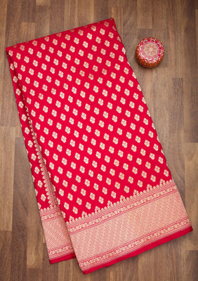 Red Zariwork Pure Silk Saree