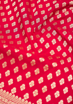 Red Zariwork Pure Silk Saree