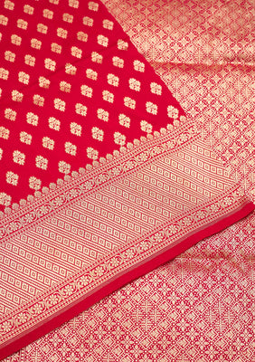 Red Zariwork Pure Silk Saree