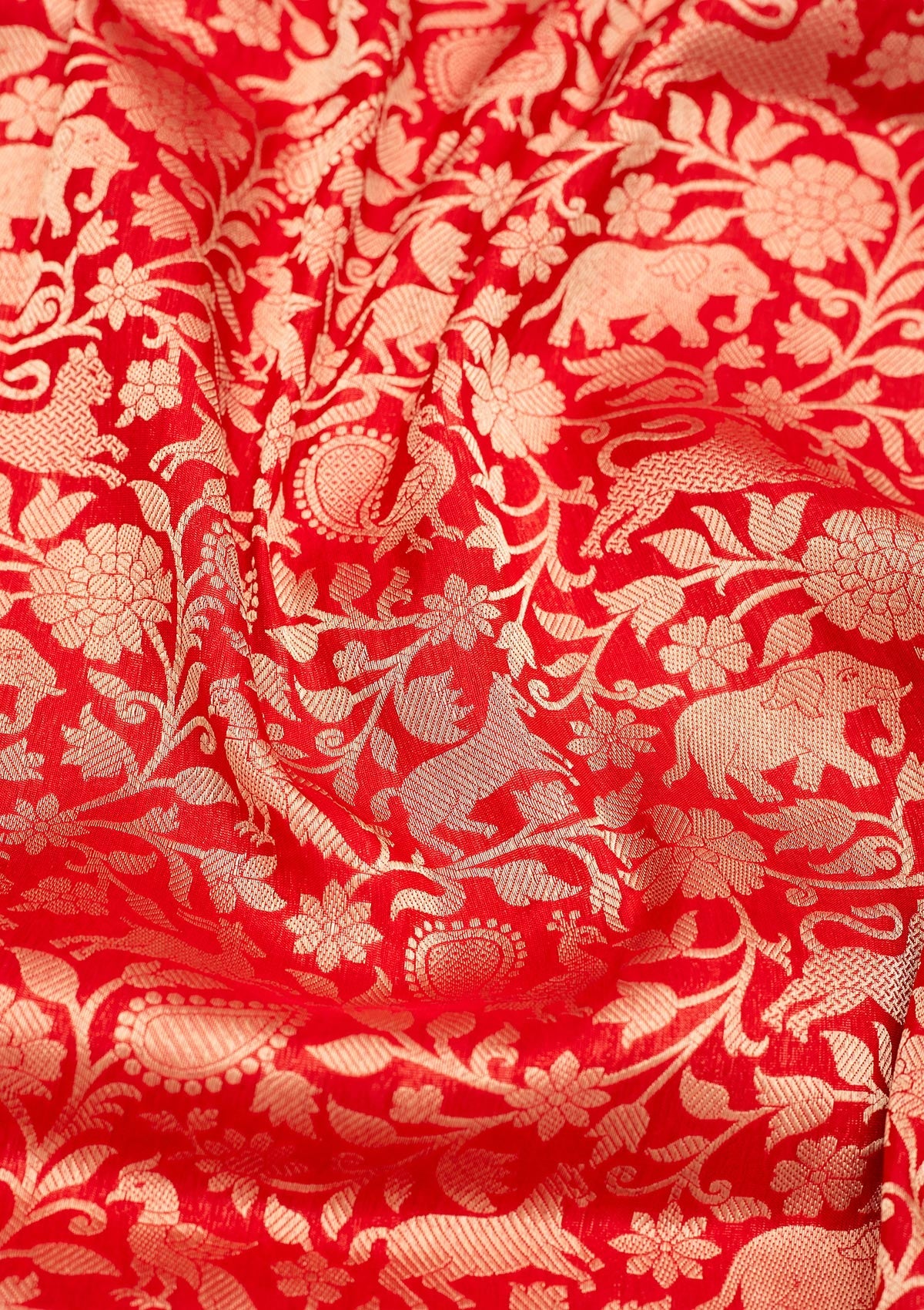 Red Zariwork Pure Silk Saree