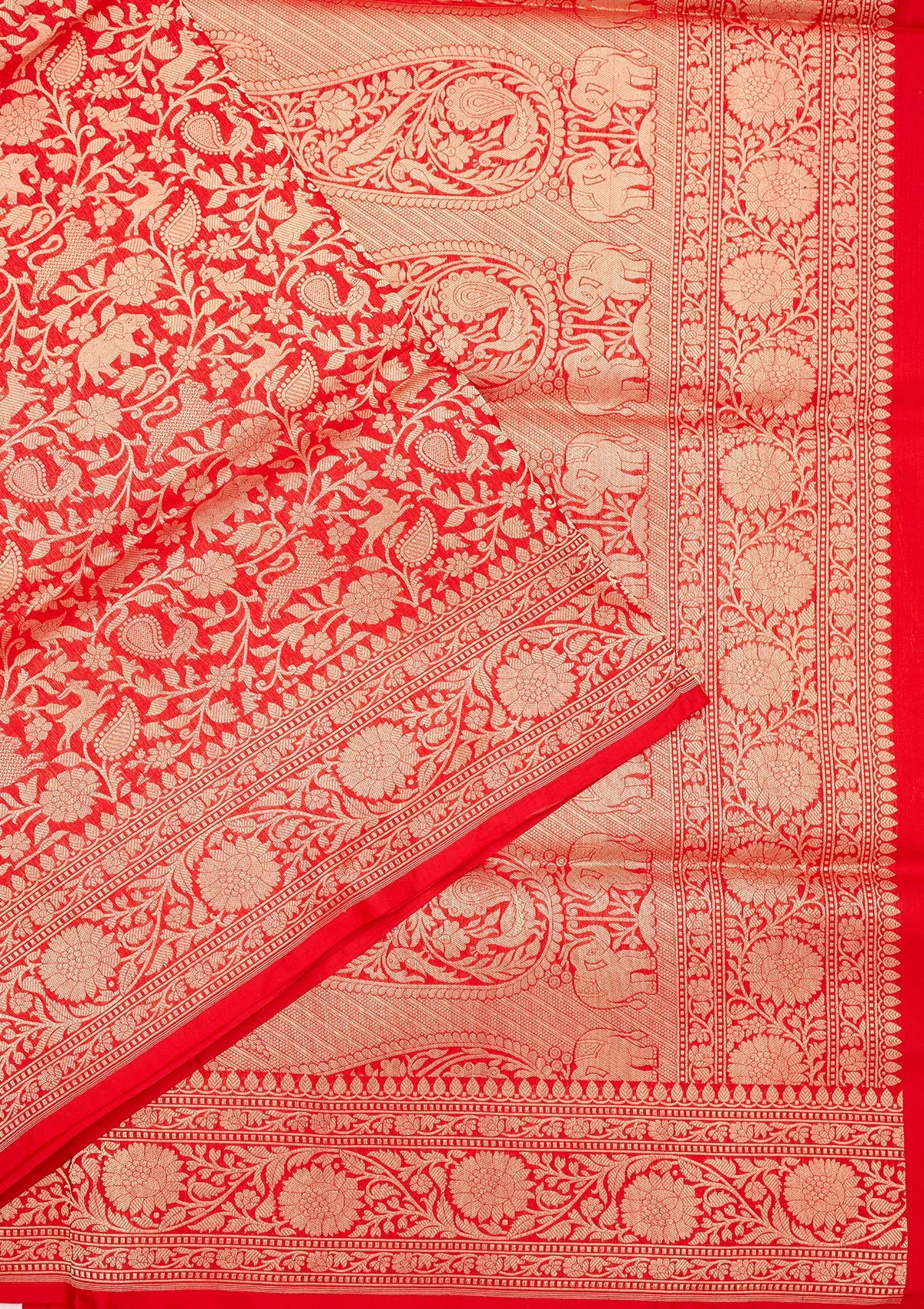 Red Zariwork Pure Silk Saree