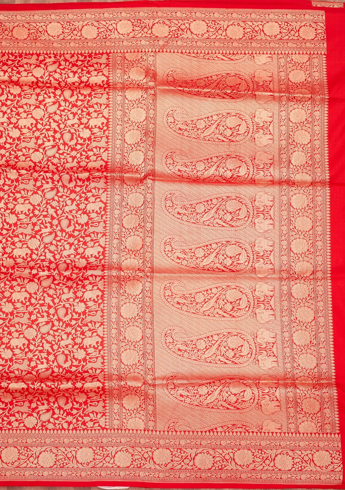 Red Zariwork Pure Silk Saree