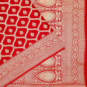 Red Zariwork Pure Silk Saree
