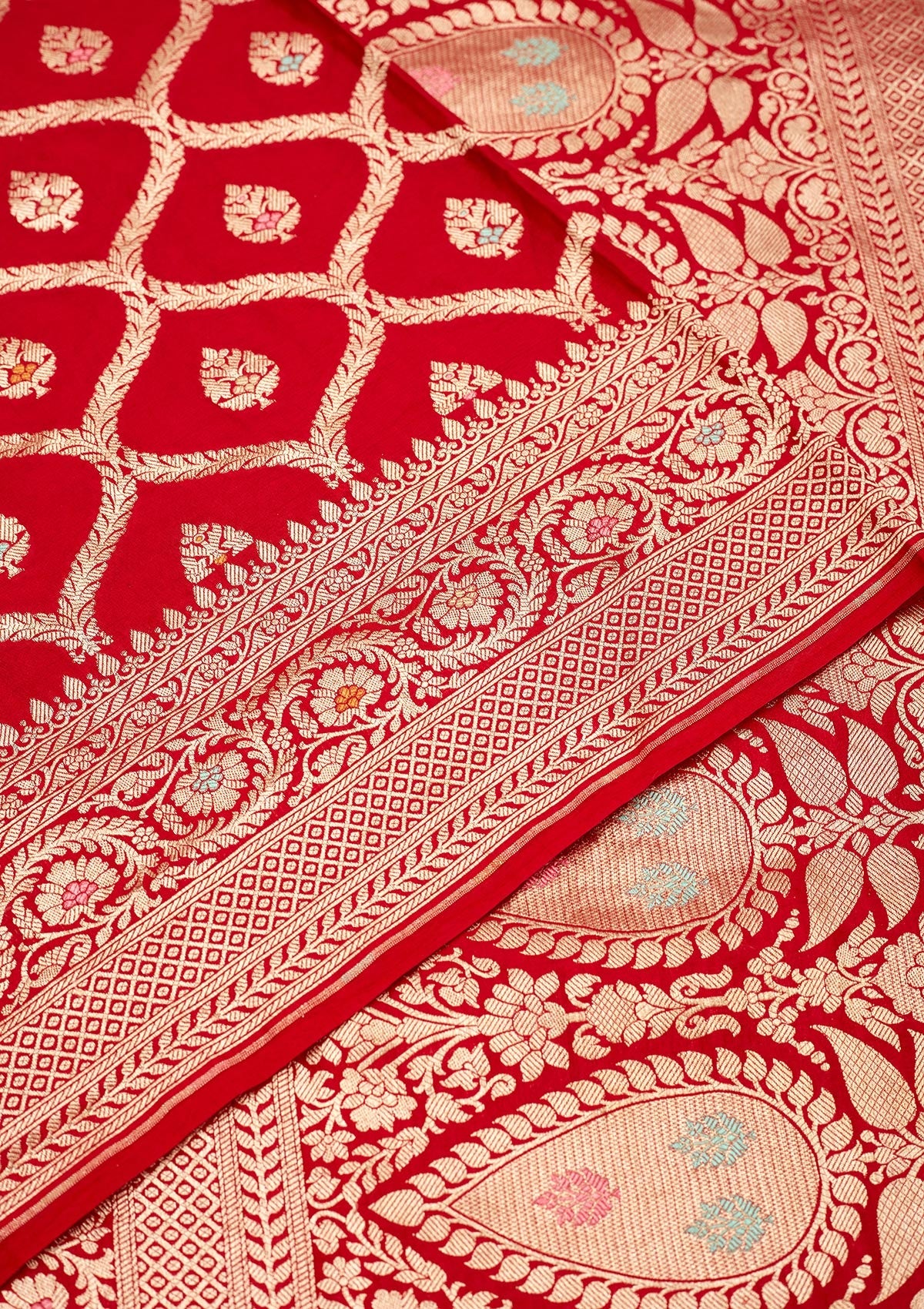 Red Zariwork Pure Silk Saree