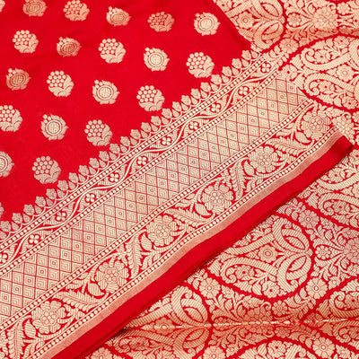 Red Zariwork Pure Silk Saree