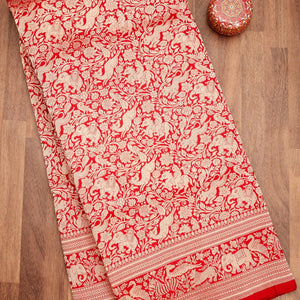 Red Zariwork Pure Silk Saree