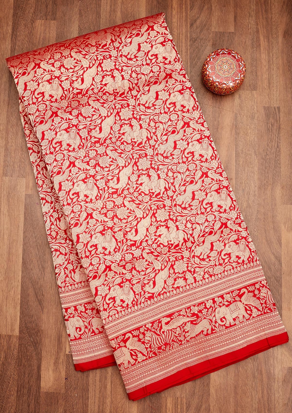 Red Zariwork Pure Silk Saree