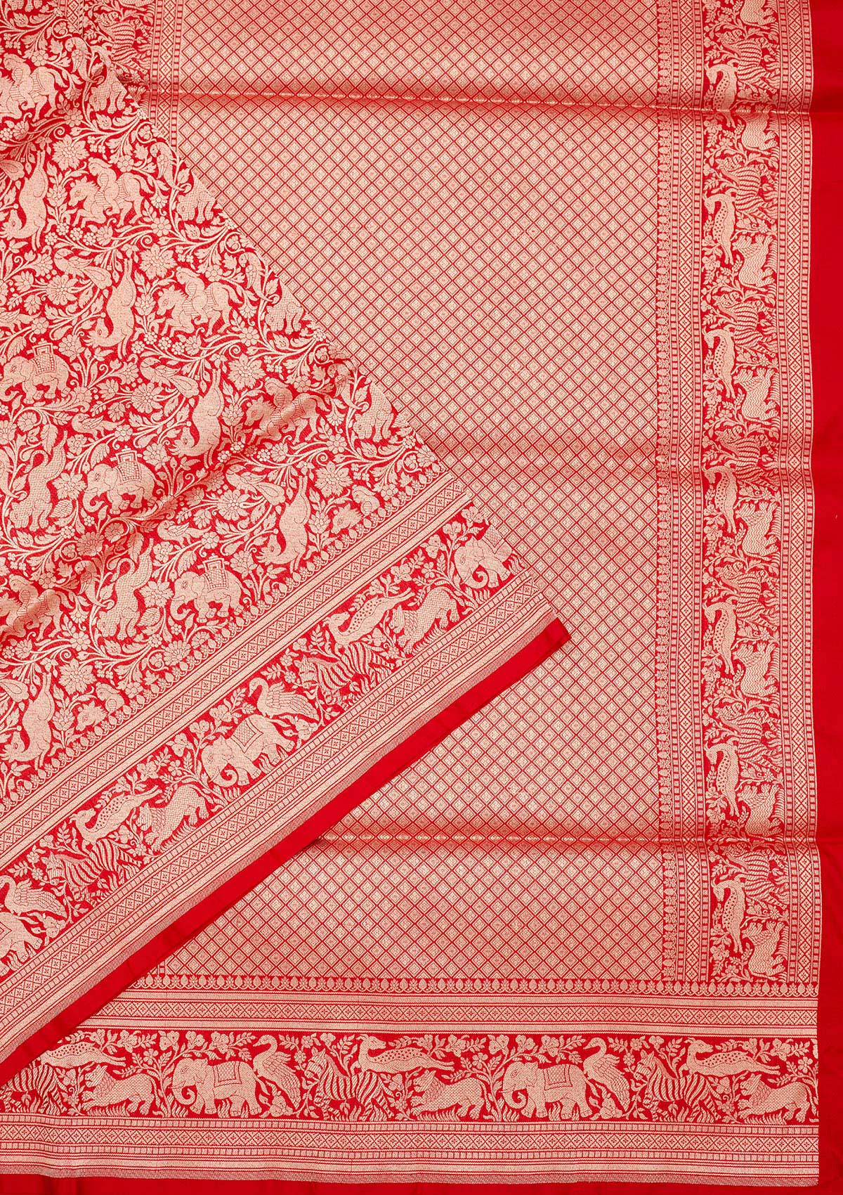 Red Zariwork Pure Silk Saree