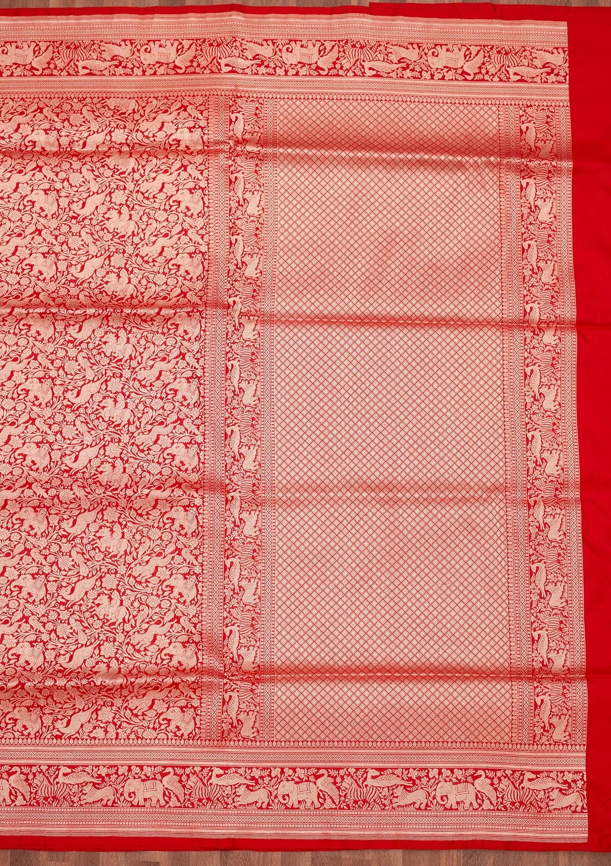 Red Zariwork Pure Silk Saree
