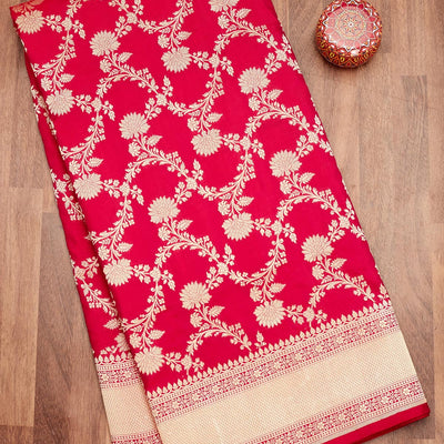 Red Zariwork Pure Silk Saree