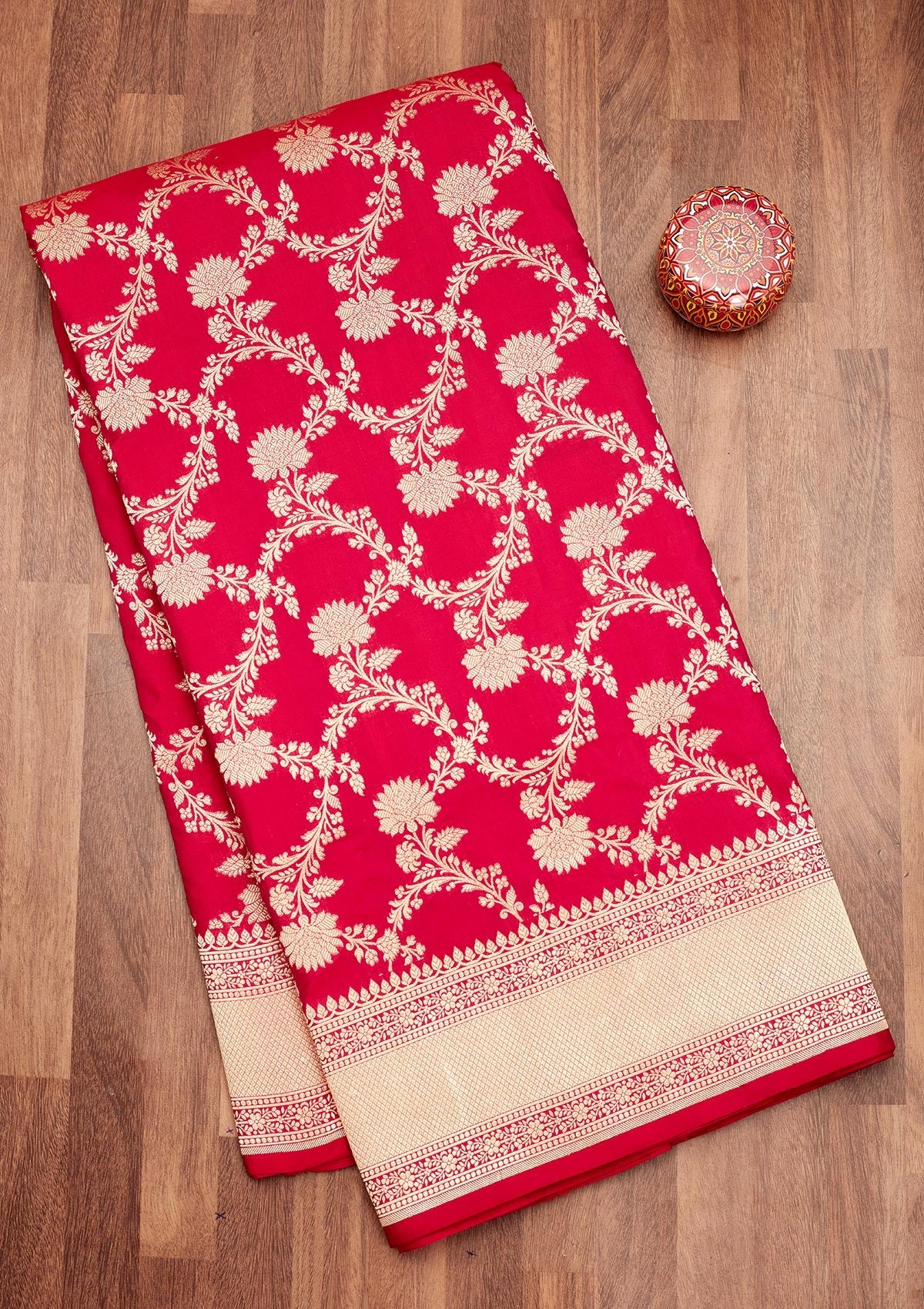 Red Zariwork Pure Silk Saree