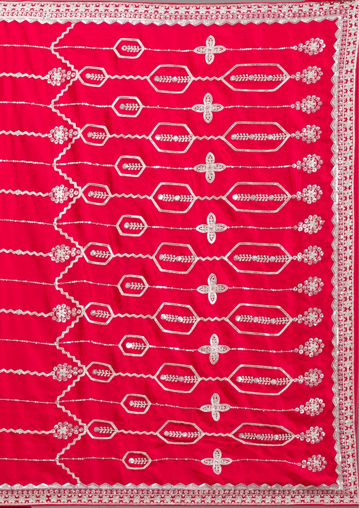 Red Zariwork Satin Saree