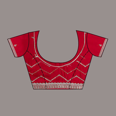 Red Zariwork Satin Saree