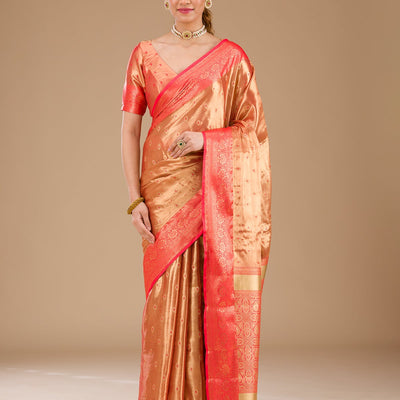 Red Zariwork Tissue Saree